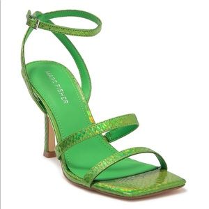 Marc Fisher Two Band Square Toe Sandal Heel
